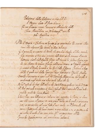 MANUSCRIPT.  Relatione della Religione et Stato del Re dEthiopia ditto il Prete Gianni.  Manuscript in Italian on paper.  17th century